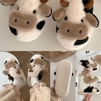 Cow cotton slippers￼