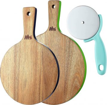 McHome MBW12 Pizza Peel and Pizza Cutter Set of 3