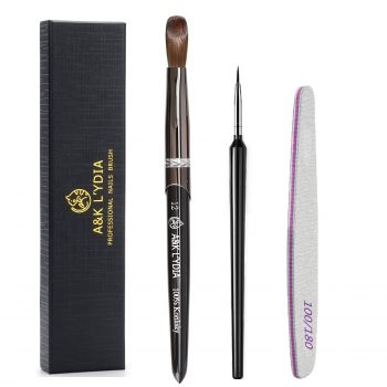  Acylic Nail Brush–2pcs + Nail file￼