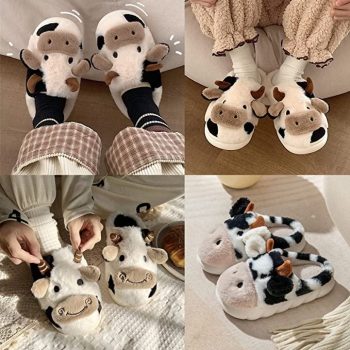 Cartoon Cow Cotton Slippers