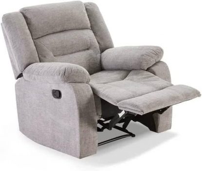  Faux Leather Recliner Heated Massage Chair, Light Gray￼