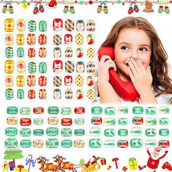 Christmas Press on Nails for Kids Fake Nails