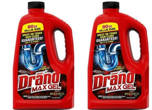 Drano Max Gel Drain Clog Remover and Cleaner for Shower or Sink Drains, 80 oz, 2 pack