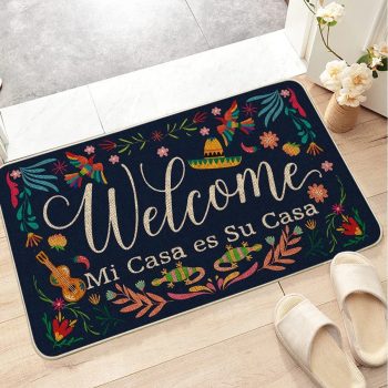 Mexico Mi Case ES Su Case Welcome Cinco Decorative Doormat