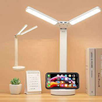 Led Table Lamp Folding Double Lamp Cap with Phone Holder