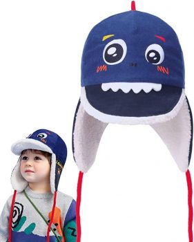  Toddler Winter Hat Sherpa Lined Baby Trapper Hat Fleece￼