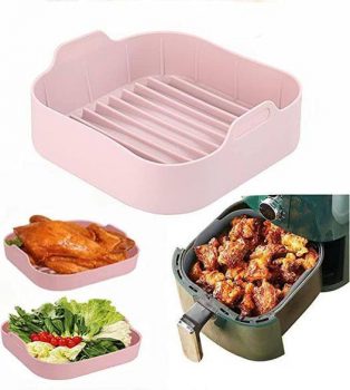  Air Fryer Silicone Pot,Food Safe Reusable Air Fryer Basket￼