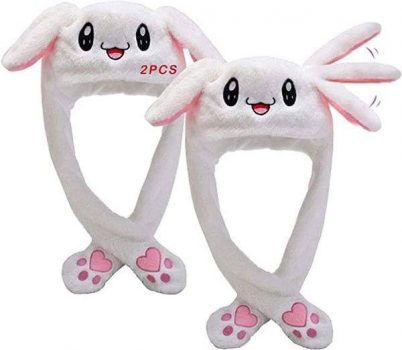  2 Pack Cute Moving Ears Bunny Hat￼