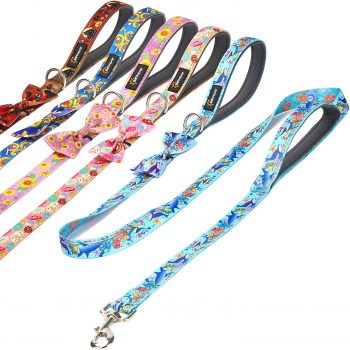 4FT Reflective Dog Leash with 2 Padded Handles￼