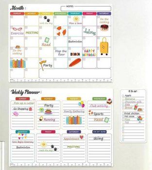 Magnetic Dry Erase Calendar for Fridge –3 Pcs￼