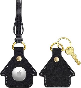  Glitter Faux Leather Cute Houselet Looking Airtag Case￼