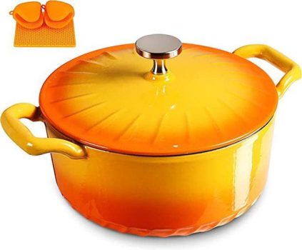  Enameled Cast Iron Dutch Oven with Lid￼