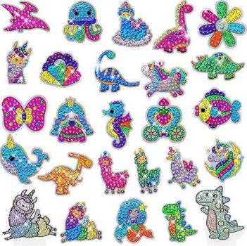  26PCS Diamond Art Sticker Crafts with Gem Tool￼