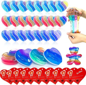 KIDS VALENTINES DIY SLIME KIT WITH VALENTINE GIFT CARDS ￼