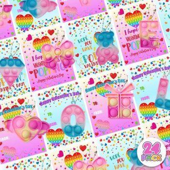 Kids Valentines Day Cards with Pop Bubbles Bulk