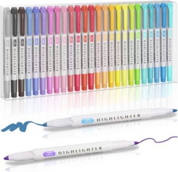 25 Pack Pastel Highlighters Assorted Colors￼