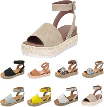 Women Sandals Comfy Platform Ring Toe Slippers