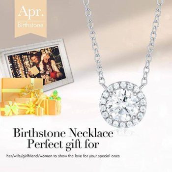 925 Sterling Silver Birthstone Round Solitaire Pendant Dainty Halo Necklace￼