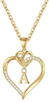 Heart Initial Necklace – Gold / Silver! Any initial.