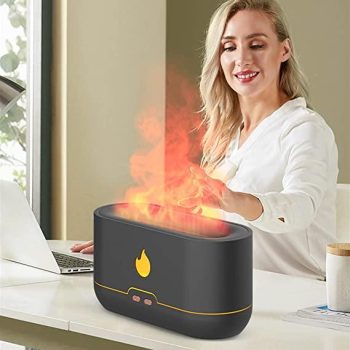 Flame Humidifier Aroma Diffuser Dual-use Home Office Gift Colorful Light