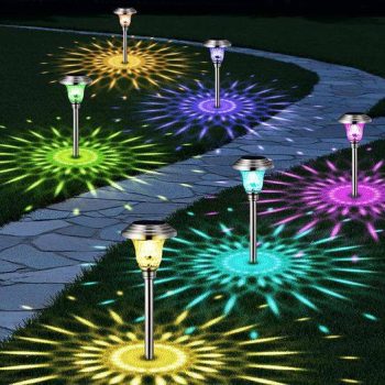 8 Pack Solar Color Changing Pathway Lights￼