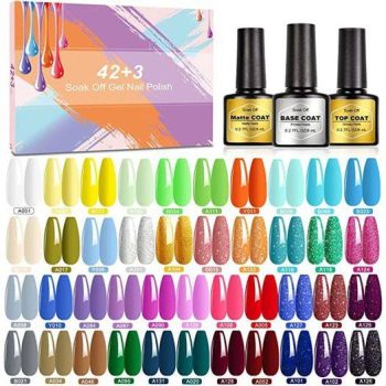  45 Pcs Gel Polish Soak Off Gel Nail Kit￼
