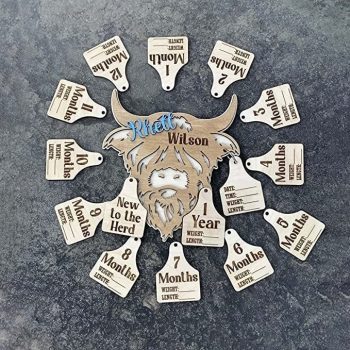  Highland Cow Milestone Markers￼