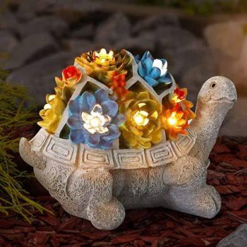  Solar Garden Turtle Statue￼
