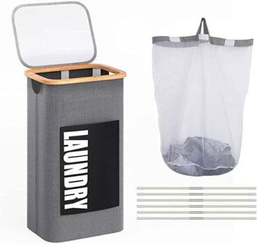 Large Laundry Basket with Lid & Inner Bag￼