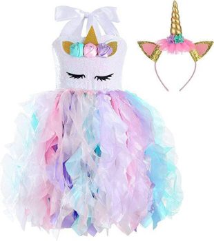  Sequin Unicorn Dress for Girls￼