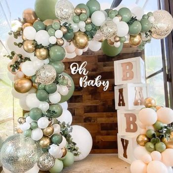  119Pcs Olive Green Retro Balloon Garland Arch Kit￼