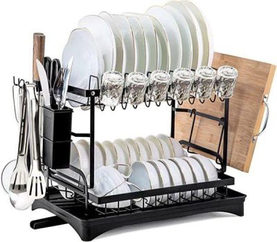  2 Tier Stainless Steel Dish Rack￼