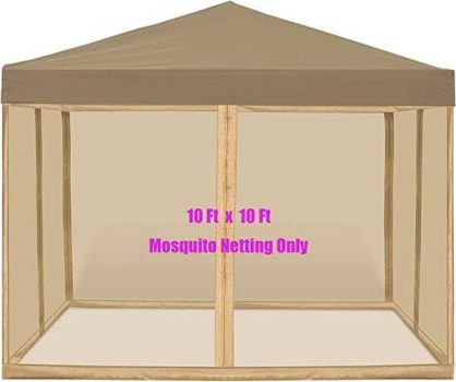  4 Panel Canopy Screen Wall Mesh Sidewall Net for 10’ x 10’ Patio Canopy and Tent (only Netting)￼