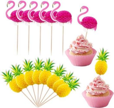  48 Pcs Luau Cupcake Toppers￼