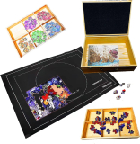 Large Wooden Puzzle Storage Box Two Layers with Lid