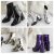 Xlnuln Women’s Block High Heel Platform Patent Leather Ankle Boots with Zip up Booties Shoes