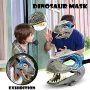 Halloween Dino Mask Moving Jaw Kids Open Mouth Dinosaur Mask Moving Jaw Domination Headgear Halloween Party Cosplay Costume Scared Mask