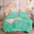 MUKKA 1pc Luxury Plush Shaggy Duvet Cover King Faux Fur Duvet Cover Aqua Green