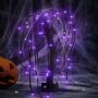 18 Inch Halloween Black Willow Tree Lights with Spiders