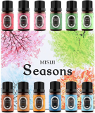 Season Theme Essential Oils Set – MISIJI Top 12*10ml Aromatherapy Oils for Diffusers Humidifiers
