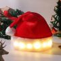 Christmas Hat, Light up Santa Hat Plush Christmas LED Light-up Hat