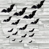 56 PCS Halloween 3D Bats Wall Stickers Decoration, DIY Scary Wall Bats Wall Decal Wall Stickers 4 Different Sizes for Home & Window Decor Halloween Party Decoration Supplies
