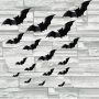 56 PCS Halloween 3D Bats Wall Stickers Decoration, DIY Scary Wall Bats Wall Decal Wall Stickers 4 Different Sizes for Home & Window Decor Halloween Party Decoration Supplies