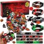 16pcs Halloween Silicone Wristbands with 64pcs Bracelets Charms