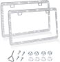 Broxner Bling License Plate Frame 2 Pack Work for Any Car