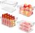 4PCS Large Stackable Food Clear Fridge Bins