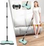 Household Lazy Three-in-One Suction Sweeper Cleaning Machine, Microfiber Mop, Foldable Hand Push Sweeper with Upgraded Soft Rough Brush, for Apartments, Offices