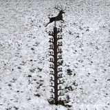 24″ Snow Gauge, Christmas Holiday Snowfall Measuring Gauge, Handmade Metal Snow Measuring Stick Garden Stakes for Yard, Christmas Holiday Rain Gauge Outdoor Decoration Gift