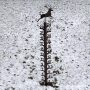 24″ Snow Gauge, Christmas Holiday Snowfall Measuring Gauge, Handmade Metal Snow Measuring Stick Garden Stakes for Yard, Christmas Holiday Rain Gauge Outdoor Decoration Gift