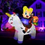 BLOWOUT FUN 6 FT Long Halloween Inflatable Witch Riding Unicorn